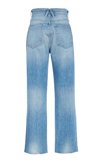 Shop Slvrlake Denim Hero Cropped High-rise Straight-leg Jeans In Medium Wash