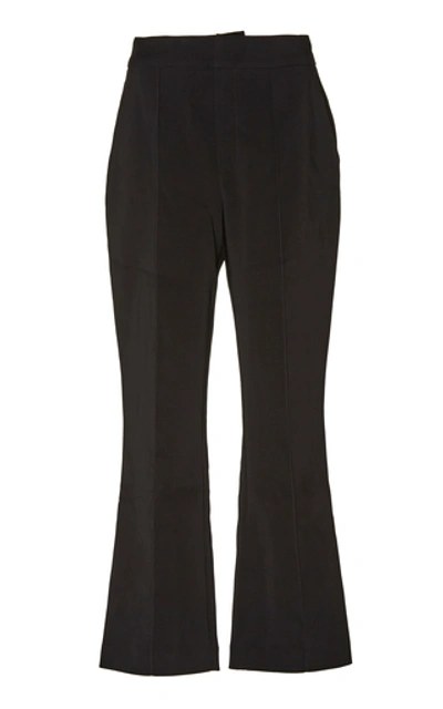 Shop Acler Cecil Cropped Crepe Flared Pants In Black