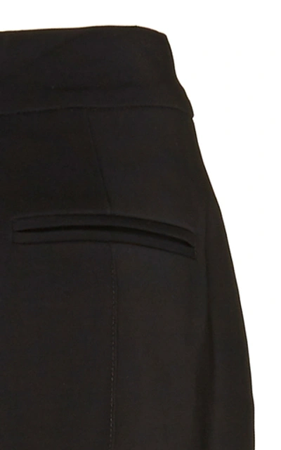 Shop Acler Cecil Cropped Crepe Flared Pants In Black