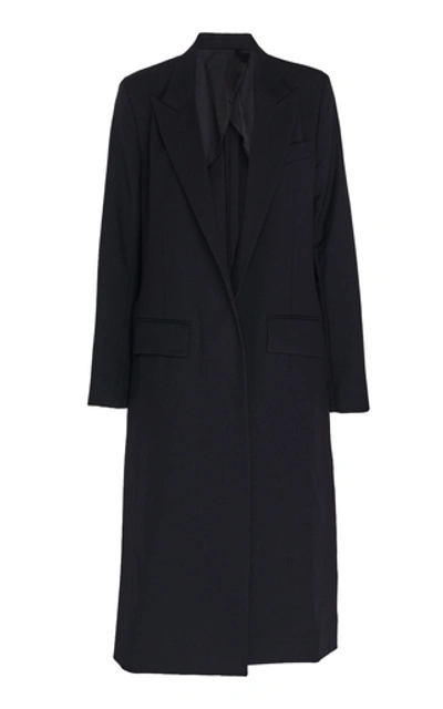 Shop Ami Alexandre Mattiussi Elongated Wool Coat In Black