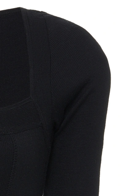 Shop Atm Anthony Thomas Melillo Rib-knit Bodysuit In Black