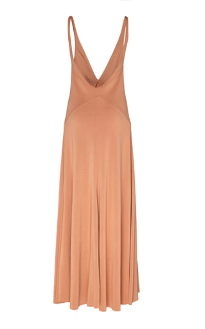 Shop Acne Studios Dalice Open-back Jersey Maxi Slip Dress In Brown