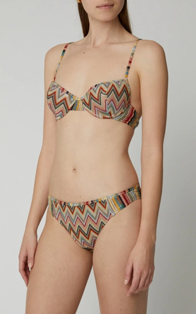 Shop Missoni Printed Bikini Set In Brown
