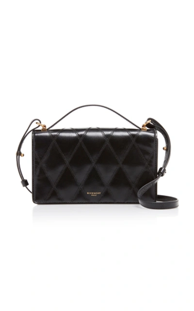 Shop Givenchy Gv3 Quilted-leather Clutch  In Black