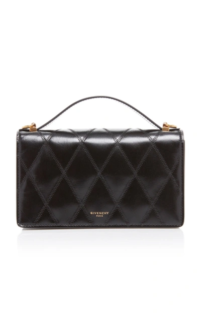 Shop Givenchy Gv3 Quilted-leather Clutch  In Black