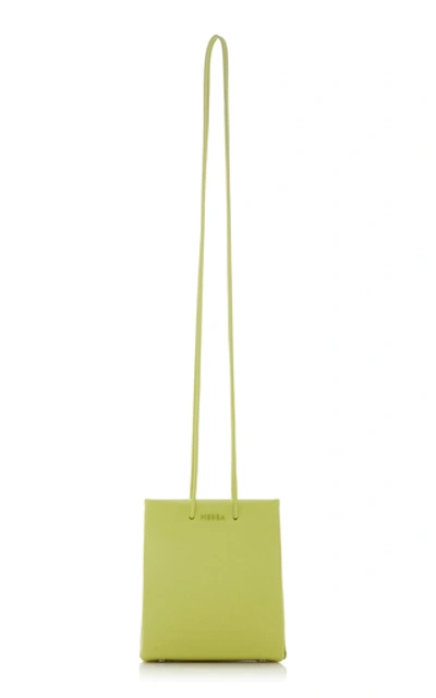 Shop Medea Mini Leather Tote In Green