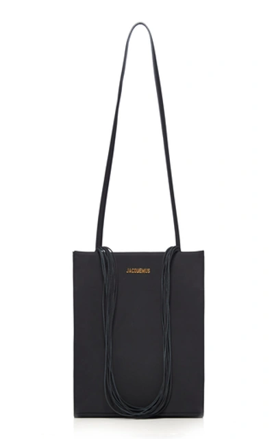 Shop Jacquemus Le A4 Leather Tote    In Black