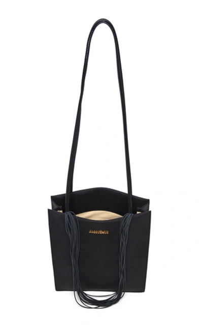 Shop Jacquemus Le A4 Leather Tote    In Black