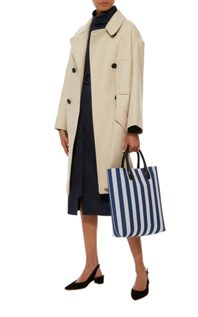 Shop Mansur Gavriel Striped North South Tote In Blue