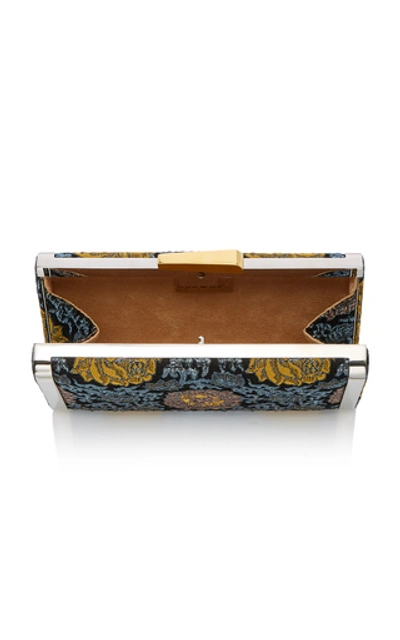 Shop Hayward Venetian Brocade Slim Box Clutch In Blue