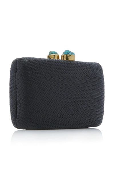 Shop Kayu Jen Clutch With Turquoise Stone In Black