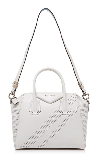 Shop Givenchy Antigona Small Leather Bag In Neutral