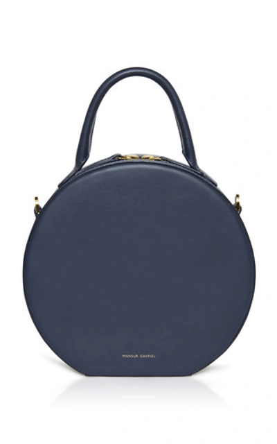 Shop Mansur Gavriel Mini Circle Leather Bag In Blue