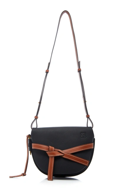Shop Loewe Gate Small Leather Shoulder Bag In Black