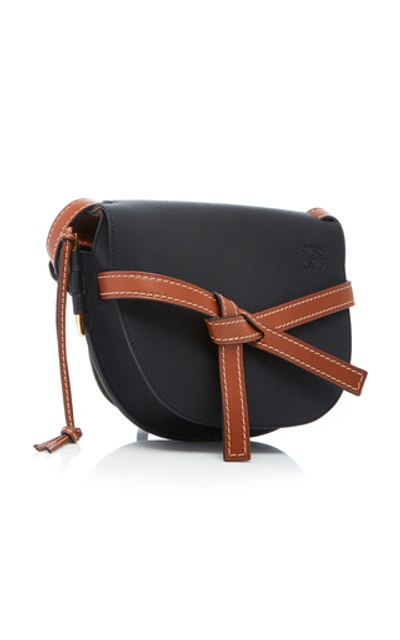 Shop Loewe Gate Small Leather Shoulder Bag In Black