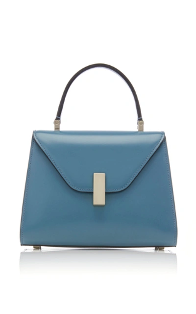 Shop Valextra Iside Medium Leather Top Handle Bag In Blue