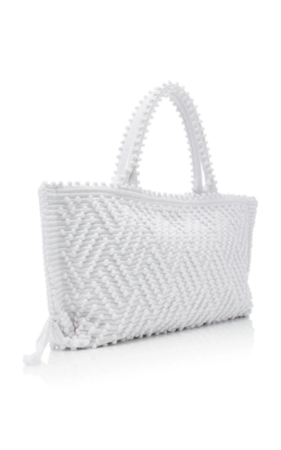 Shop Antonello Capriccioli Medium Cotton Tote In White