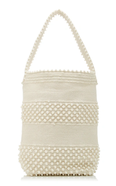 Shop Antonello Bultei Textured Woven Shoulder Bag In White