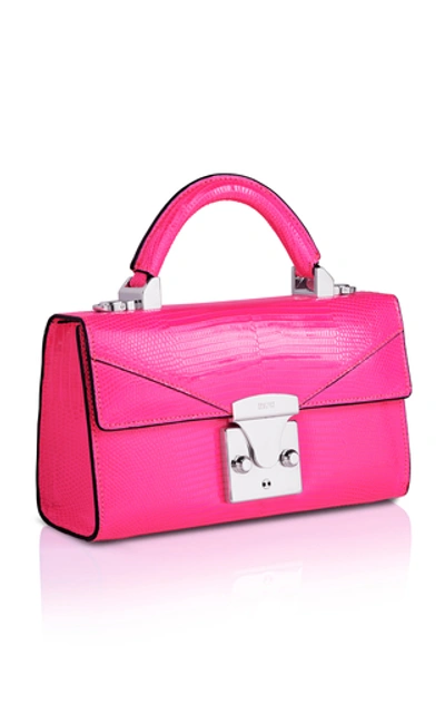 Shop Stalvey Neon Mini Lizard Top Handle 2.0 Bag In Pink