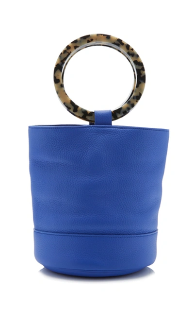 Shop Simon Miller Bonsai 20 Leather Bucket Bag In Blue