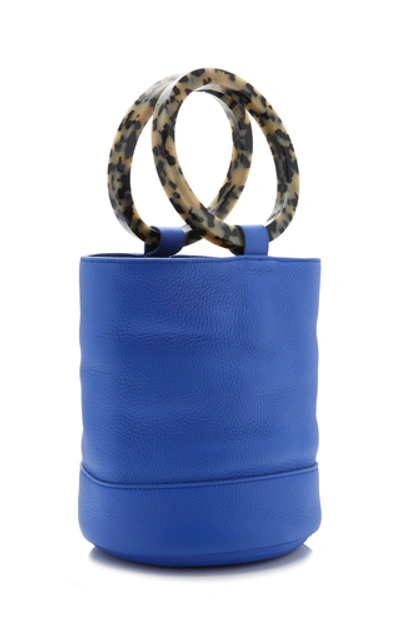 Shop Simon Miller Bonsai 20 Leather Bucket Bag In Blue