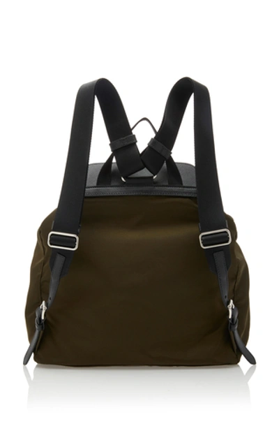 Shop Prada Vela Leather-trimmed Nylon Backpack In Green