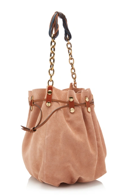 Shop Marni Borsa Suede Pouch  In Pink