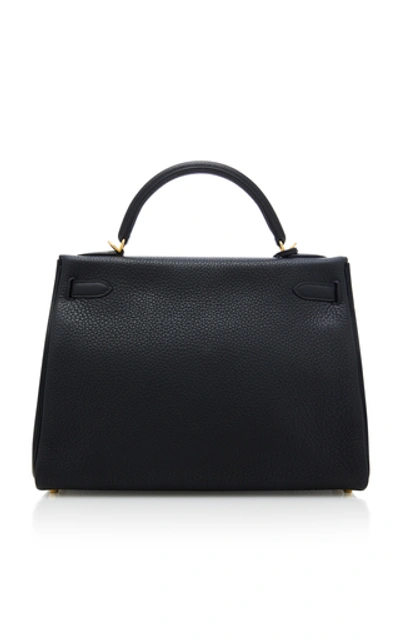 Shop Hermã¨s Vintage By Heritage Auctions Hermes 32cm Black Clemence Leather Kelly In Neutral