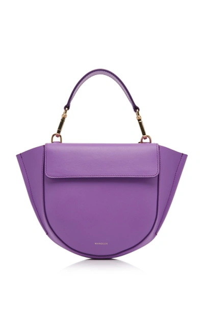 Shop Wandler Hortensia Mini Leather Bag In Purple