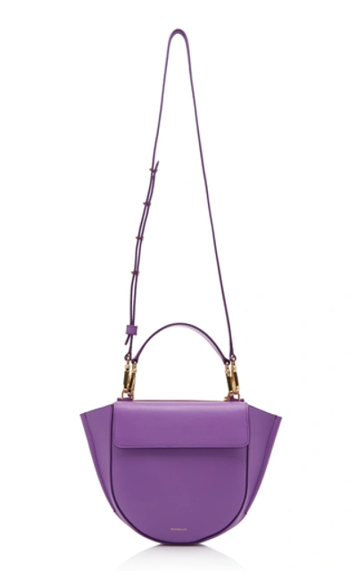 Shop Wandler Hortensia Mini Leather Bag In Purple