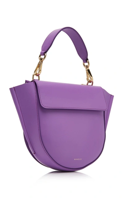 Shop Wandler Hortensia Mini Leather Bag In Purple
