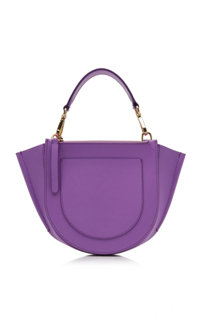 Shop Wandler Hortensia Mini Leather Bag In Purple