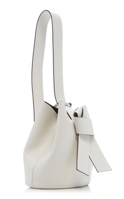 Shop Acne Studios Musubi Knotted Leather Shoulder Bag In White