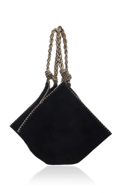 Shop Ulla Johnson Behati Origami Large Leather Shoulder Bag In Black