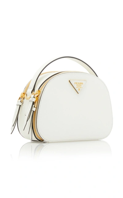 Shop Prada Odette Leather Bag In White