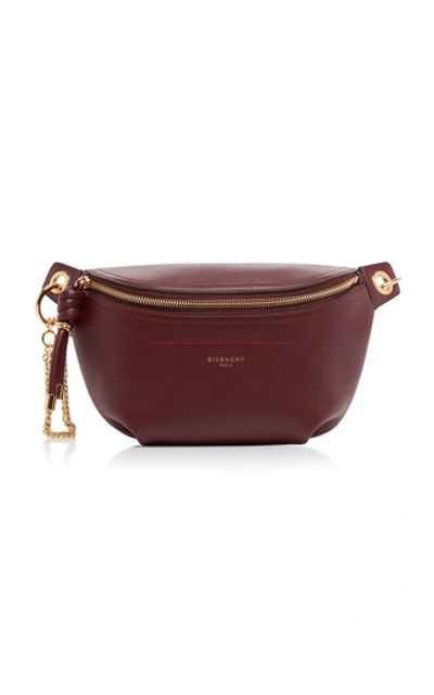 Shop Givenchy Whip Two-tone Leather Belt Bag In Burgundy