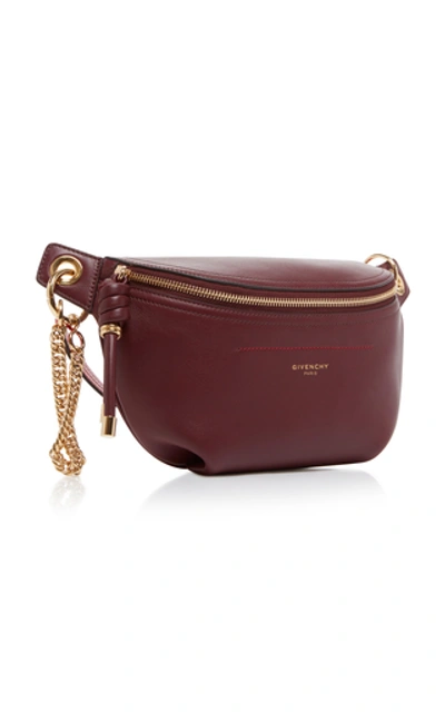 Shop Givenchy Whip Two-tone Leather Belt Bag In Burgundy