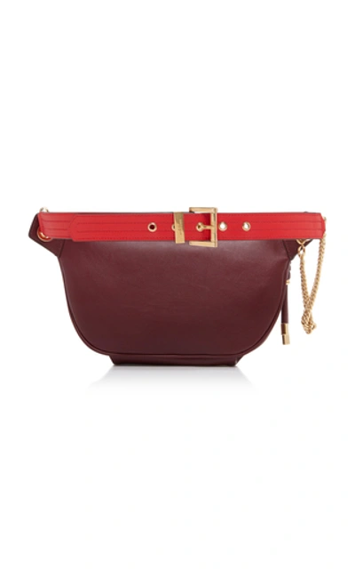 Shop Givenchy Whip Two-tone Leather Belt Bag In Burgundy