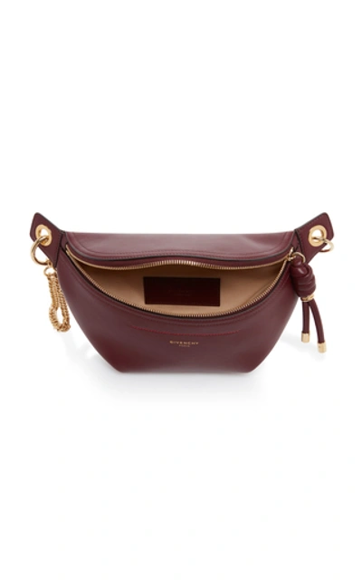 Shop Givenchy Whip Two-tone Leather Belt Bag In Burgundy