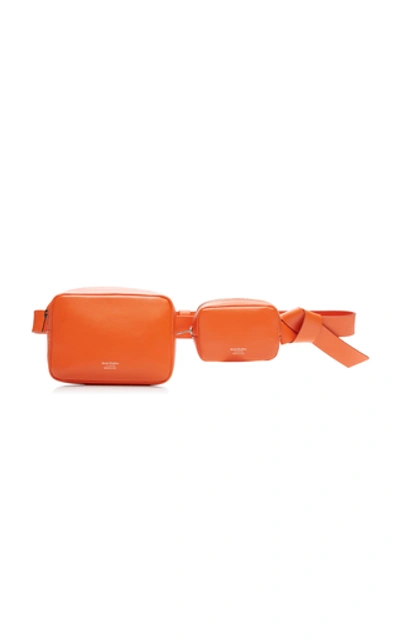 Shop Acne Studios Musubi Knotted Leather Belt Bag In Orange