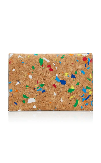 Shop Proenza Schouler Rainbow Leather-insert Cork Clutch In Multi