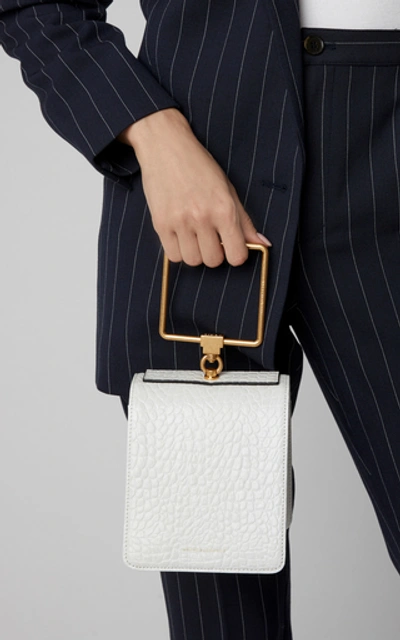 Shop Marge Sherwood Pump Croc-effect Leather Bag In White