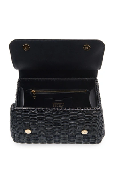 Shop Dolce & Gabbana Leather Sicily Bag In Black