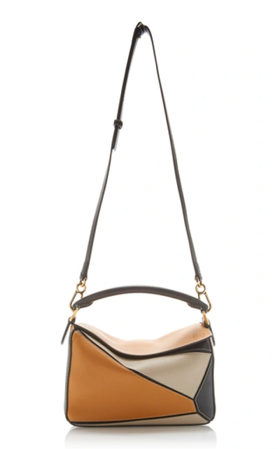 Shop Loewe Puzzle Small Leather Shoulder Bag In Brown