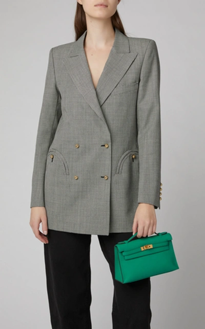 Shop Hermã¨s Vintage By Heritage Auctions Hermès Vert Vertigo Swift Leather Kelly Pochette In Green
