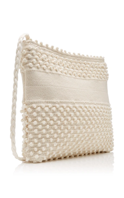Shop Antonello Florina Textured Woven Shoulder Bag In Ivory