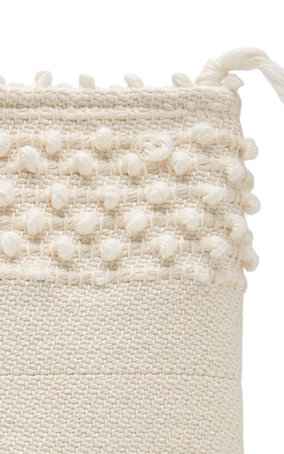 Shop Antonello Florina Textured Woven Shoulder Bag In Ivory
