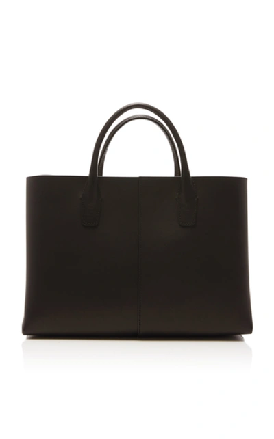 Shop Mansur Gavriel Mini Folded Leather Bag  In Black