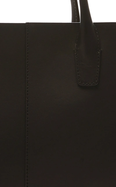 Shop Mansur Gavriel Mini Folded Leather Bag  In Black