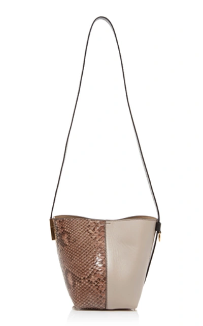 Shop Givenchy Gv Mini Bucket Bag In Neutral